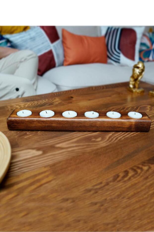 Ahşap Mumluk 6’lı - 1