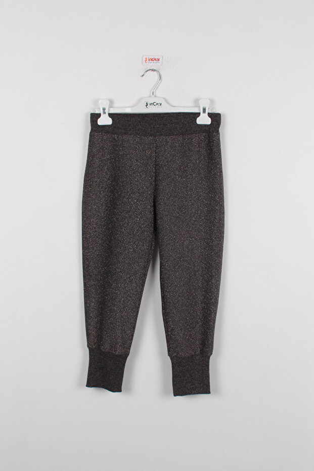 Girl's Elastic Waist Glitter Jogger Tracksuit Bottom