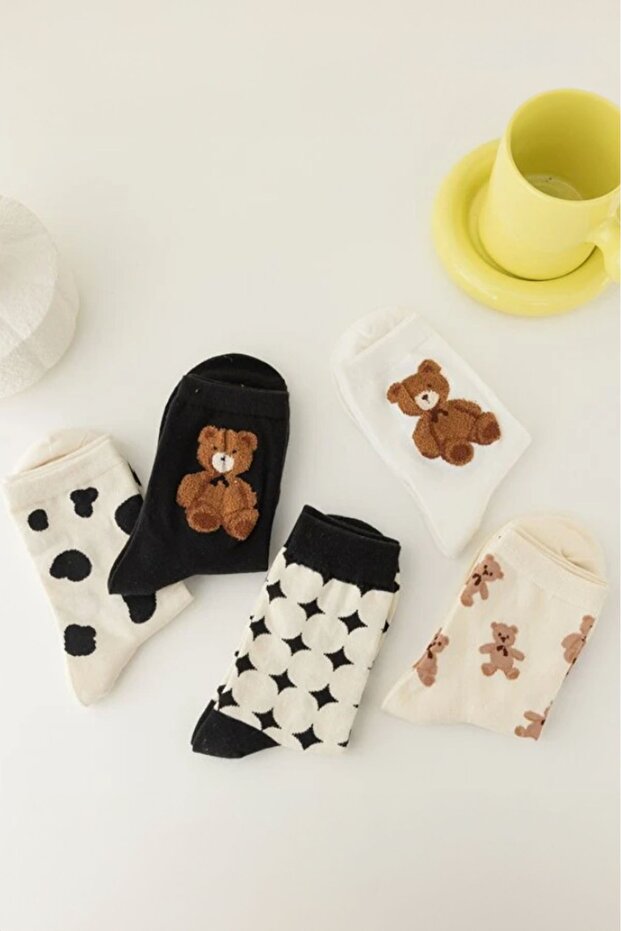 5 'li Kadın Extra Rahat Kolej Çorap - 2