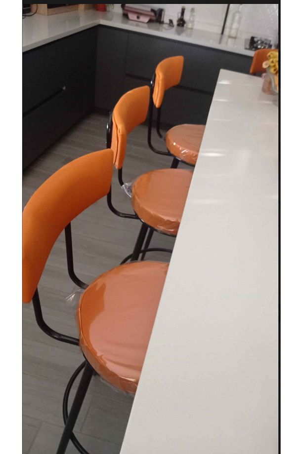 MONTAJ GEREKTİRMEZ HAZIR BAR SANDALYESİ 65 CM YÜKSEKLİK ŞIK TASARIM ADA MUTFAK BAR TABURESİ - 6