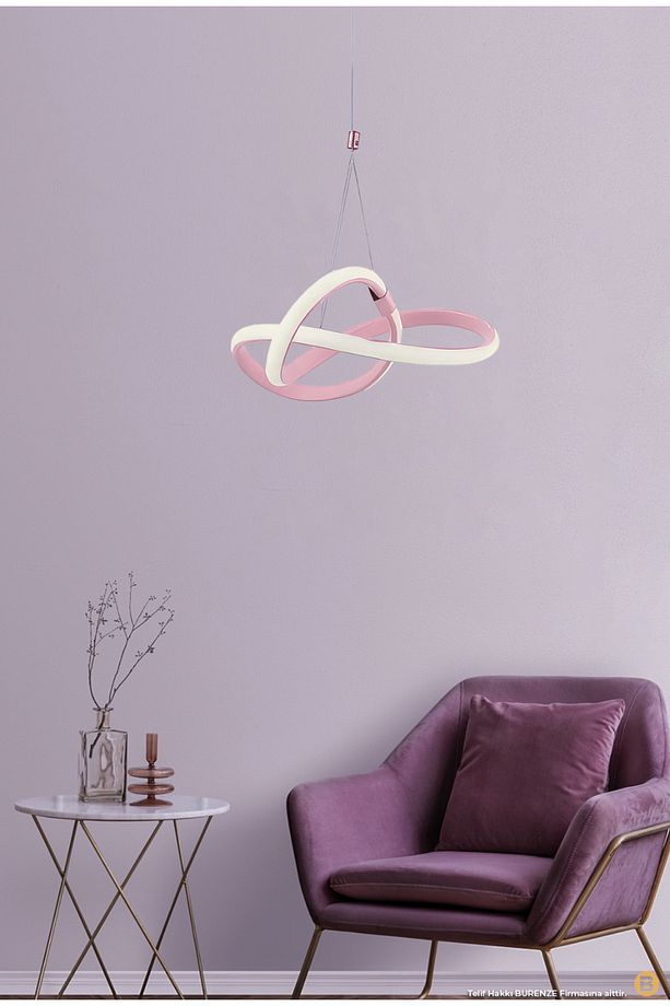 Modern Tekli Sarkıt Power Led Avize Pembe Beyaz Işık Ledli Çocuk Odası Avize - 2