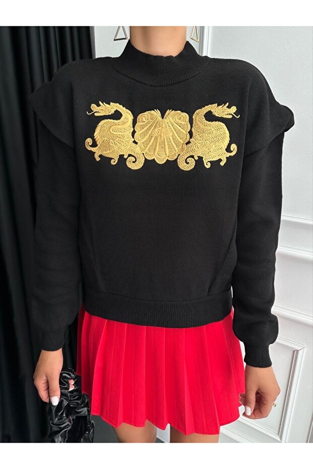 Бродиран пуловер - 3