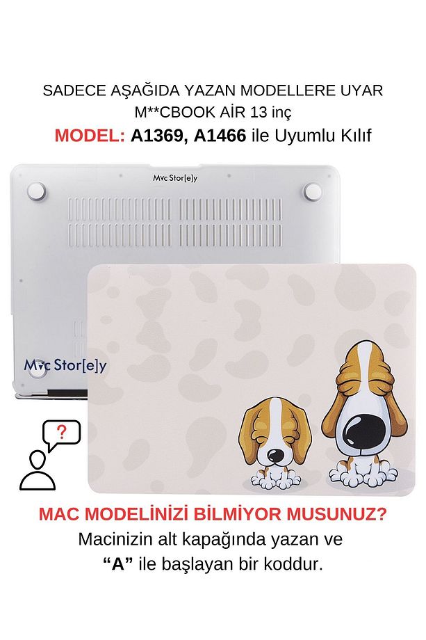 Macbook Air Kılıf 13 Inç Dog02nl (ESKİ USB'Lİ MODEL 2010-2017) A1369 A1466 Ile Uyumlu - 1