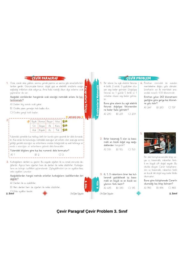 3. Sınıf Çevir Paragraf Çevir Problem ve Görsel Çarpım Tablosu (2 'li Set) - 2