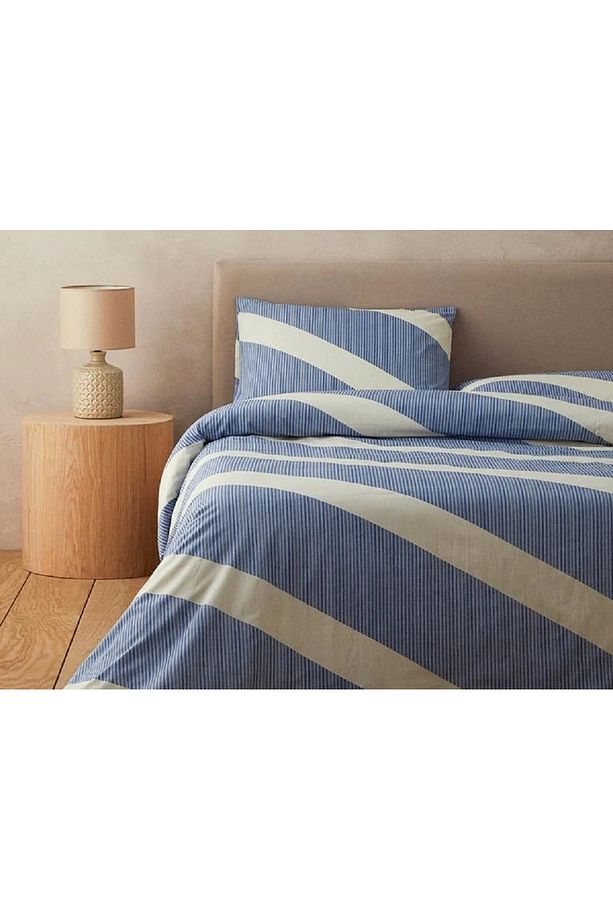 Geomodern Kolay Ütülenir Çift Kişilik Nevresim Takımı 200x220 Cm Lacivert - 1