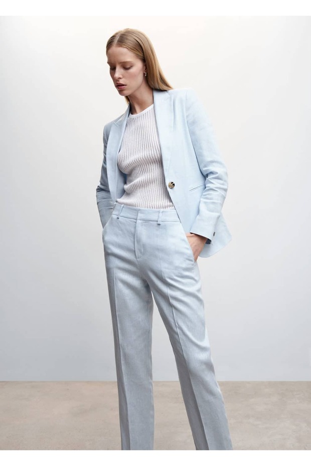 %100 Keten Pantolon - 6