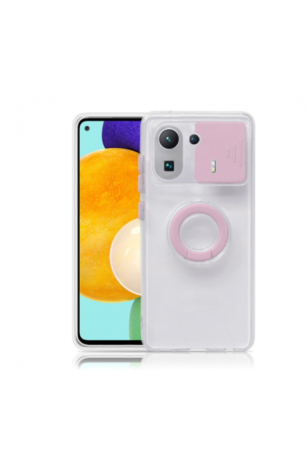 Xiaomi Mi 11 Pro Case Silicone Case with Sliding Camera Lens Protection Ring Stand