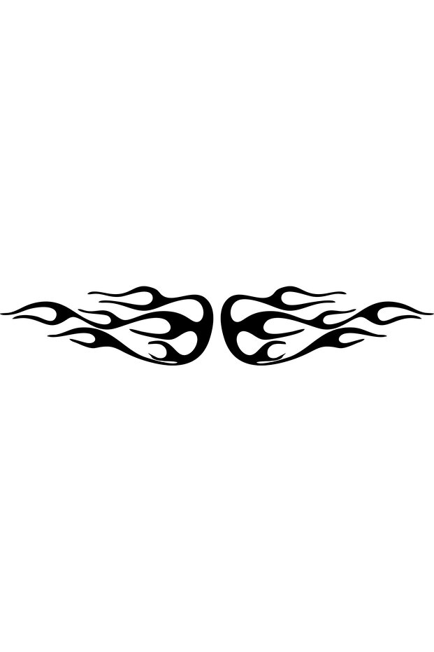 Motor Flame Sticker - 35x13 cm, 2 Pieces