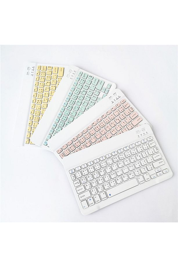 Kablosuz Klavye Telefon Tablet Bilgisayar İçin Bluetooth Klavye Süper İnce Klavye Mouse Set - 5
