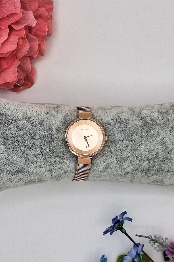 Exception Rose Gold Hasır Kordon Kadın Kol Saati - 4