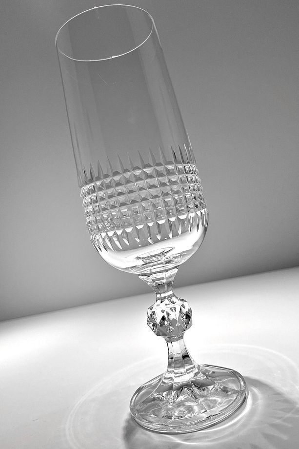 Collection Sterna Kristal 6'lı Kahve Yanı Su Bardağı/Flüt Şampanya Kadehi Seti 180cc Antique Model - 2