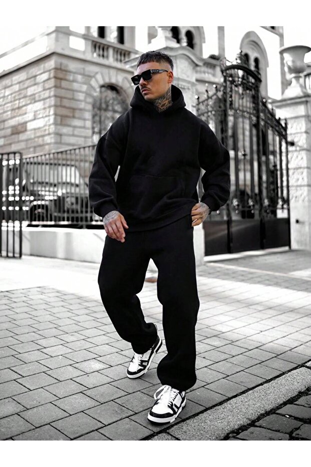 سترة رجالية عادية بقلنسوة كبيرة الحجم - 1