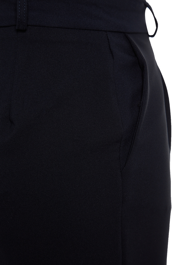 Granatowe szerokie spodnie plisowane - Twoss21Pl0155 - 6