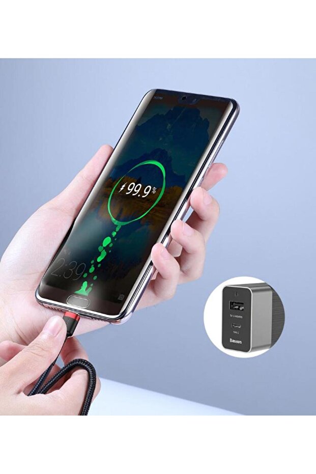 2 Mt Pd2.0 Qc3.0 Type-C to Type-C 60W Şarj Kablo İphone 15 15 Pro Max Şarj Kablosu Örgü Tasar - 3