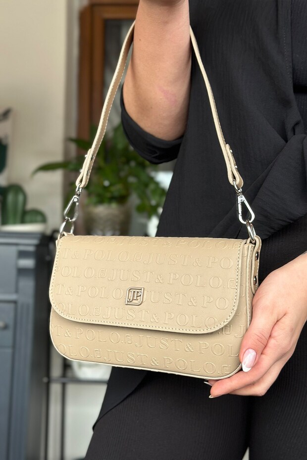 Medium Size Women's Shoulder Bag with 2 Straps and 5 Compartments Suitable for Daily Use 23cm-14cm gold