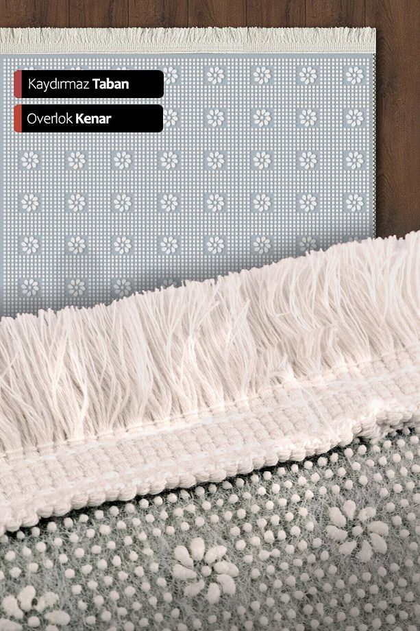 Klasik Çiçekli Gülkkurusu Dijital Baskı Halı - 5