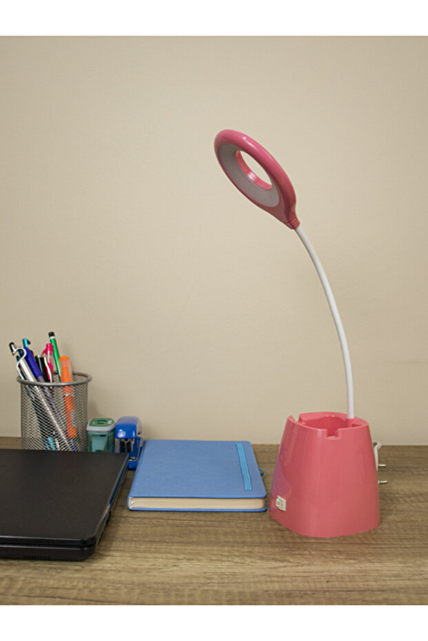 Ders Çalışma Okuma Led Masa Gece Lambası Pembe Rengi Desk Lamp - 4