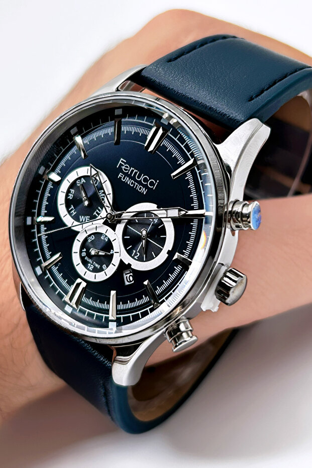 ساعة يد جلدية متعددة الوظائف للرجال من Function FCF.13085FK.04 - 2