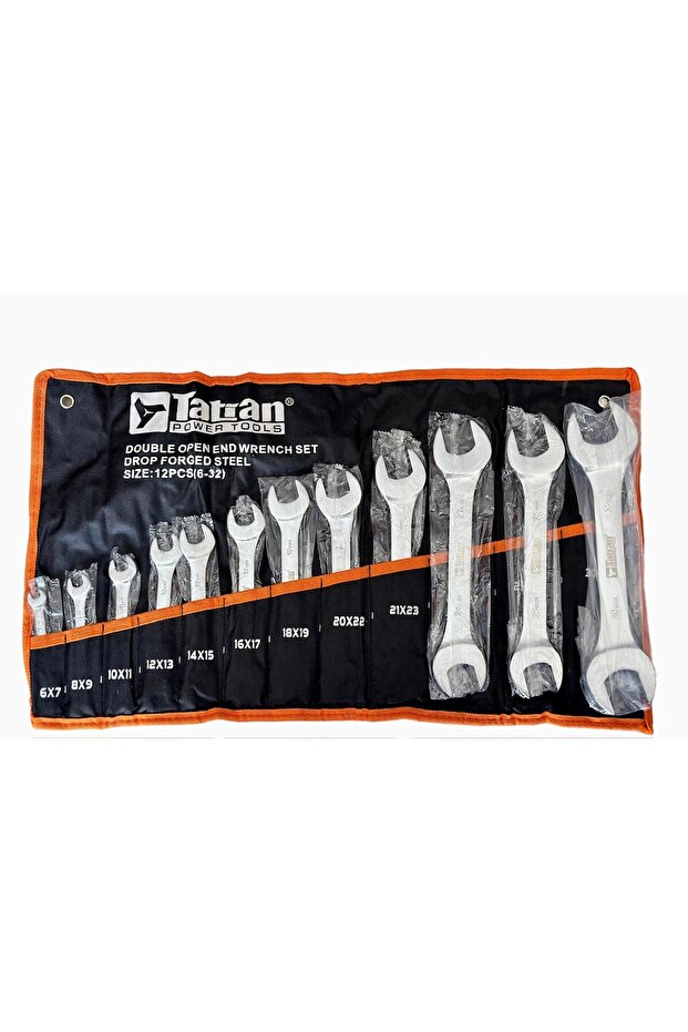 12 Piece Open Wrench Set with Cloth Bag - 1