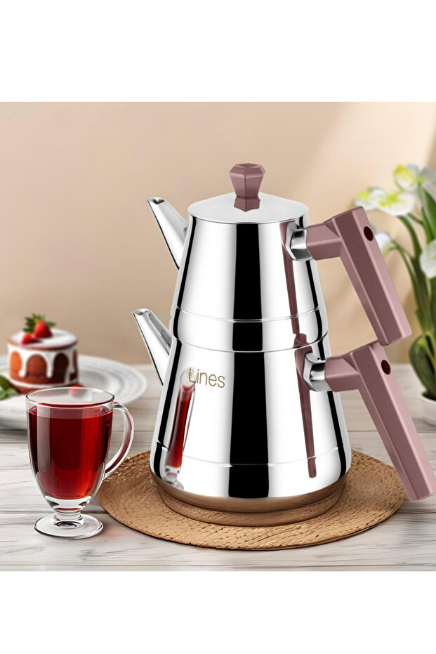 Piramit Soft Kulp Paslanmaz Çaydanlık Mini Boy - 1