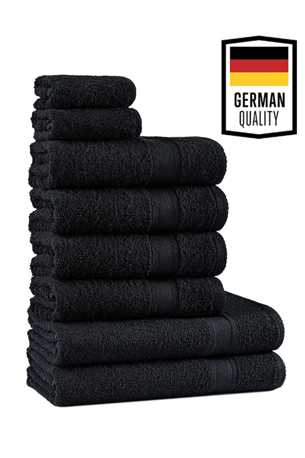Bath Towel Set Barber Hairdresser Black, 2 Bathroom Shower 4 Hand Face 2 Small Kitchen