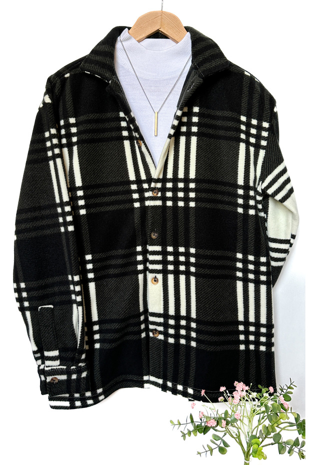 Men's shirt collar oversize cotton lumberjack shirt