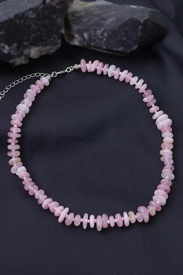 Pink Quartz Stone Necklace