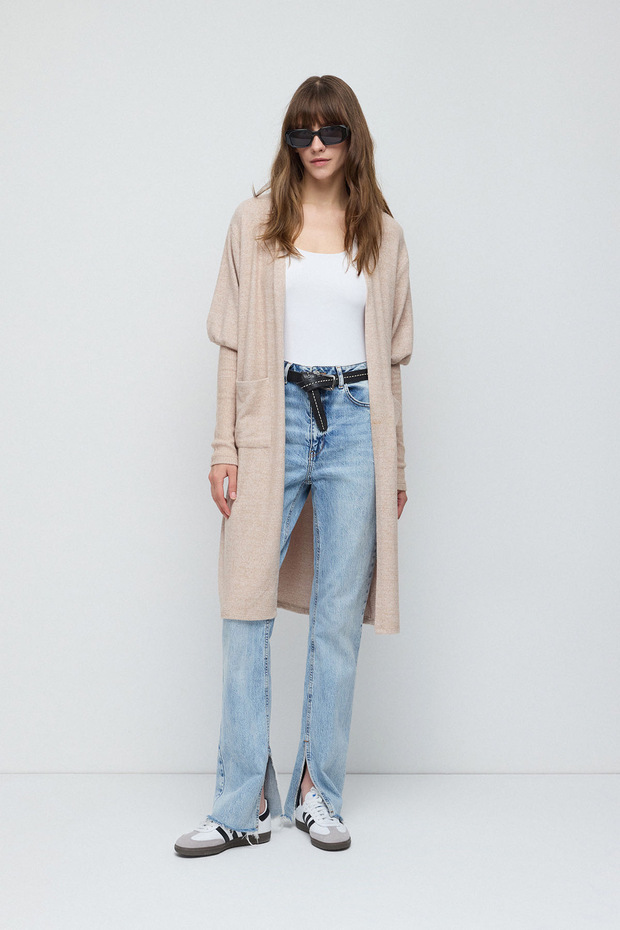 Long Pocket Knitwear Cardigan