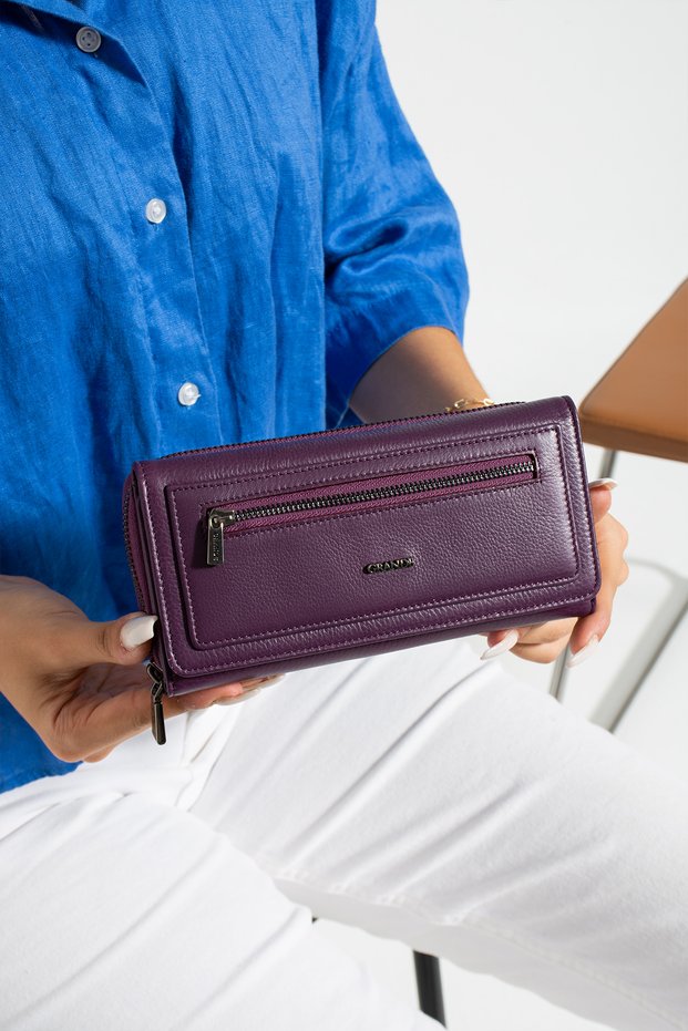2636 Genuine Leather Women's Card Holder, Paper & Coin Compartment Model Stylish Card Holder Wallet DAMSON
