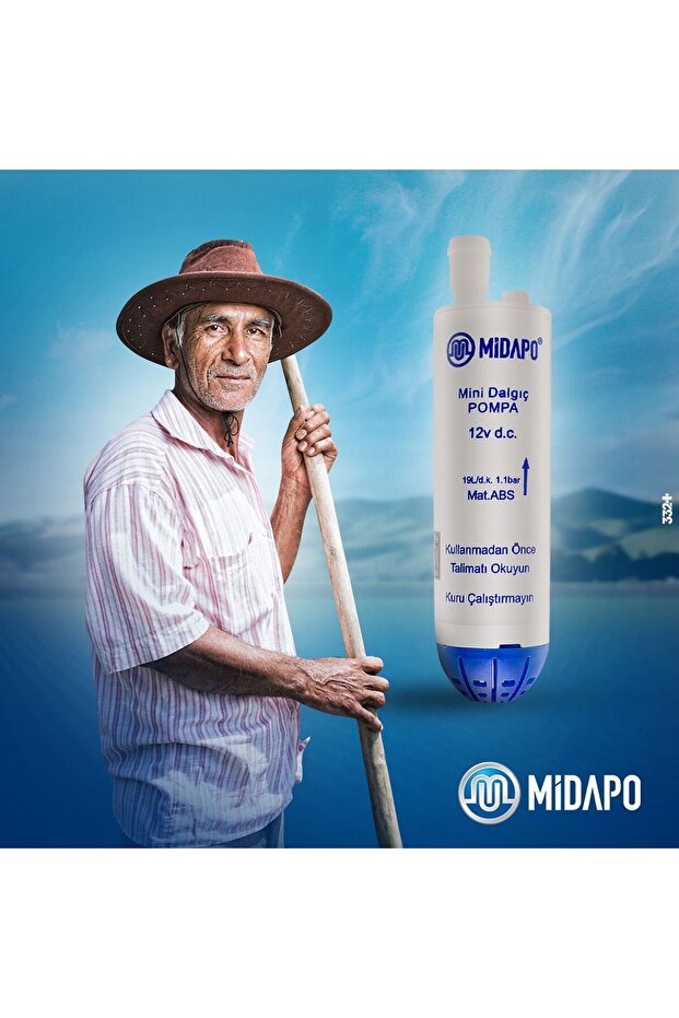220-12 Volt Adaptörlü D.C Midapo Mini Dalgıc Pompa - 2