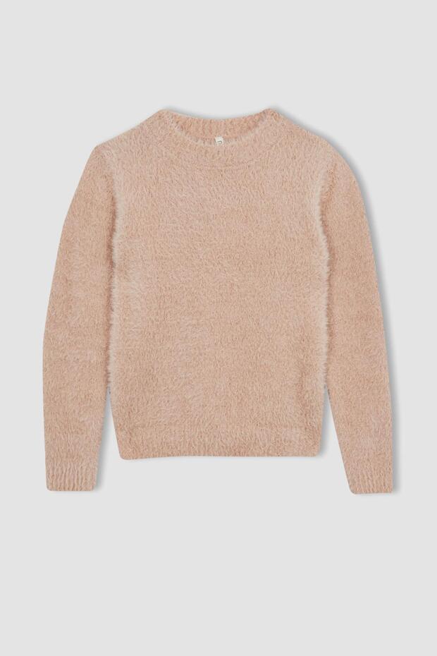 Kız Çocuk Regular Fit Bisiklet Yaka Triko Kazak Y2640a623wn - 7