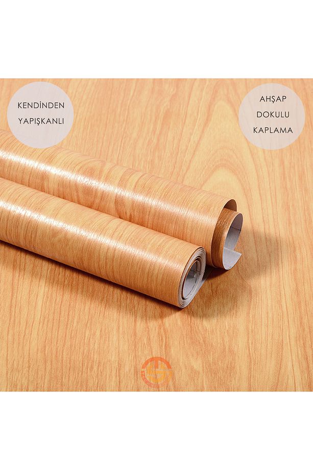 60cm×100cm Kendinden Yapışkanlı Ahşap Görünümlü Kaplama Kağıdı Mutfak Dolap Masa Duvar - 1