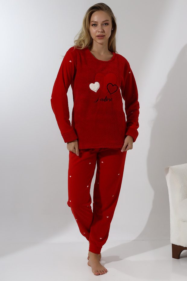 Fwn 5005 Plush Welsoft Fleece Winter Soft Women's Pajamas Set