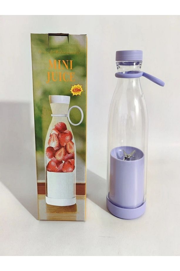 Mini Juice Taşınabilir Blender Plastik Şişe Smoothie Milkshake USB Şarj Edilebilir 420 ml. - 2