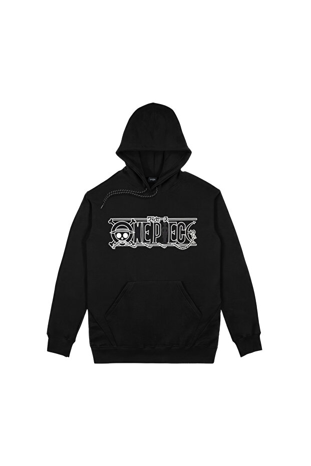 One Piece Monkey D. Luffy Wanted Front and Back Printed Black Sweatshirt - 2