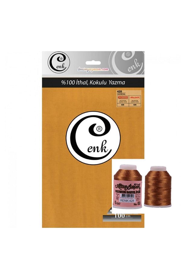 - Ithal 100*100 Düz Yazma Altınbaşak 20 Gr Oya Ipi Ile Birlikte - 1