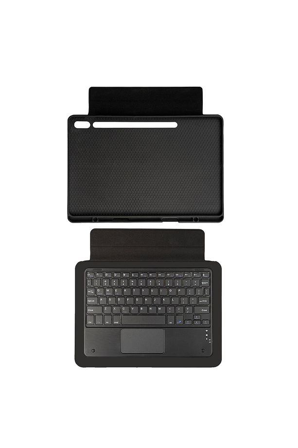 Samsung Galaxy Tab S8 PLUS 12.4” X800 Klavyeli Kılıf Touch Pad Yatay Standlı Kalemlikli - 7