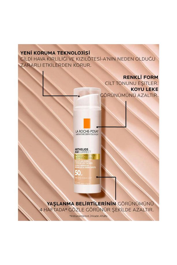 SPF 50 - Yaşlanma Karşıtı Renkli Güneş Kremi 50ml Anthelios Age Correct - 3