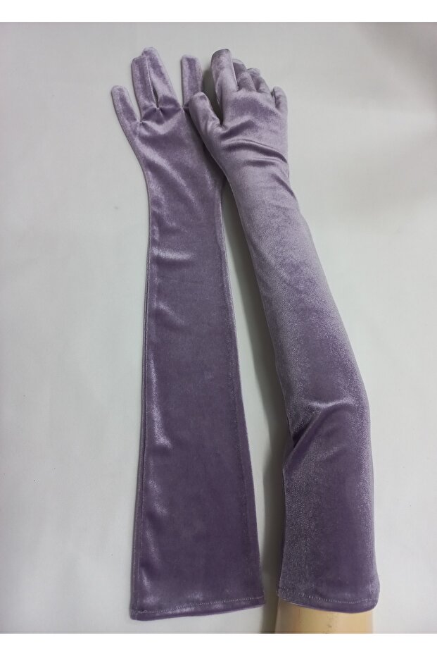 Elisabeth kadife opera eldiven lila - 1