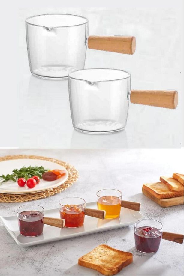 Ahşap Detaylı 2’li Sosluk ve 2’li Tuzluk Biberlik Takımı (2 Adet Sosluk + 2 Adet Tuzluk) 4’lü Set - 2