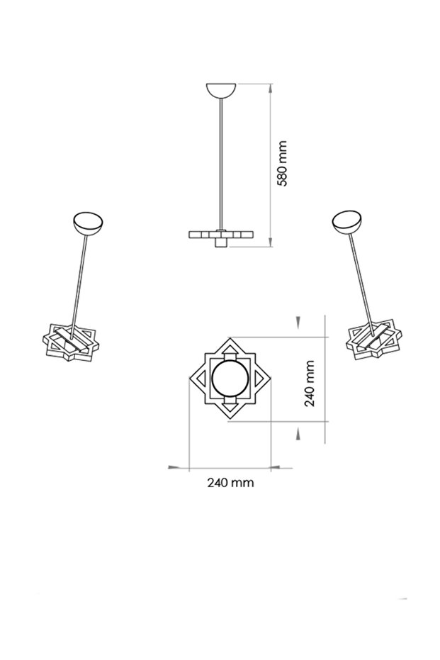 Masifidea Ahşap Sarkıt Avize Tek'li - 6