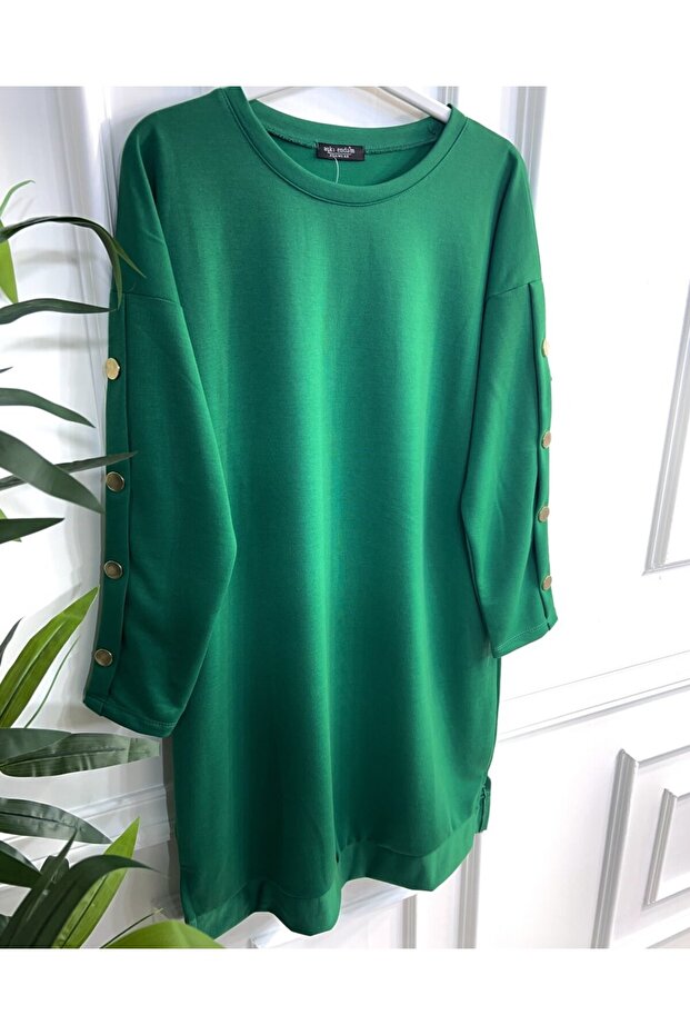 Aysima Two Thread Tunic with Cuffs and Button Detail - Benetton - 3