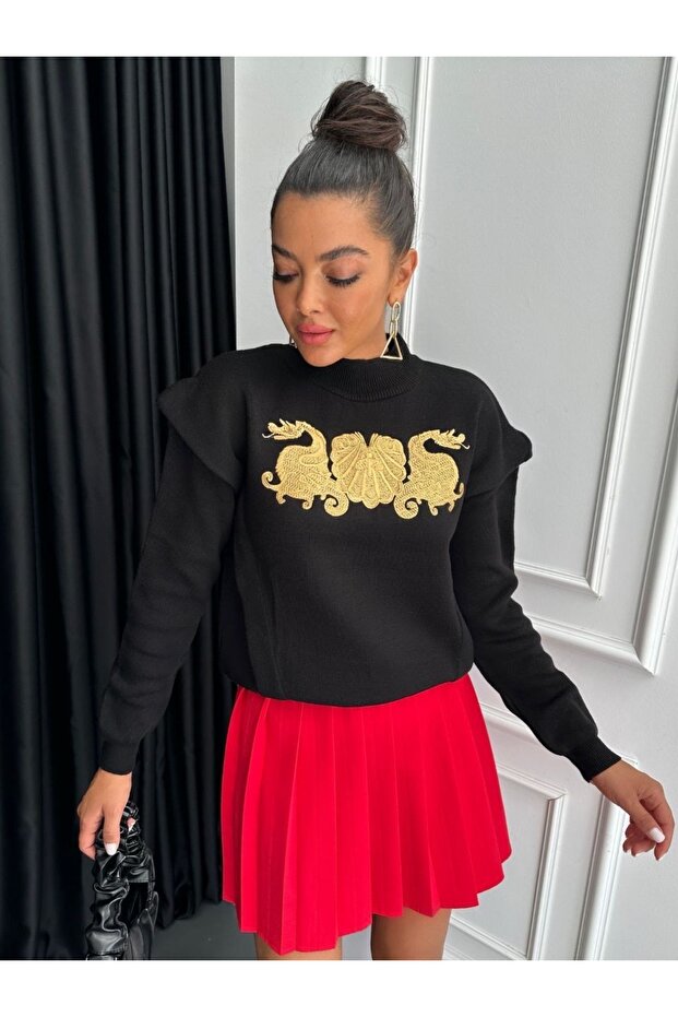 Бродиран пуловер - 2