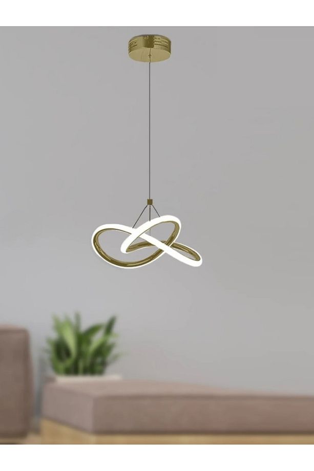 Modern Tekli Sarkıt Power Led Avize Eskitme Beyaz Işık Ledli Salon Oturma Odası Avize - 2