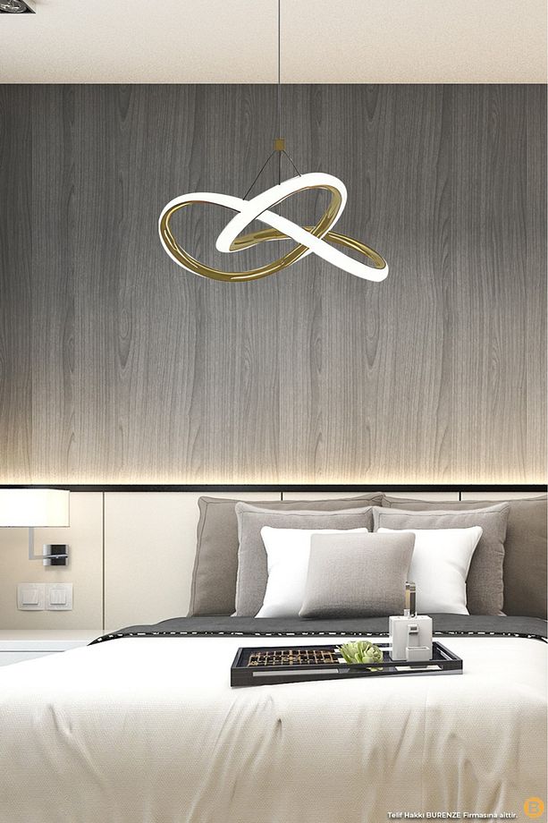 Modern Tekli Sarkıt Power Led Avize Eskitme Beyaz Işık Ledli Salon Oturma Odası Avize - 3