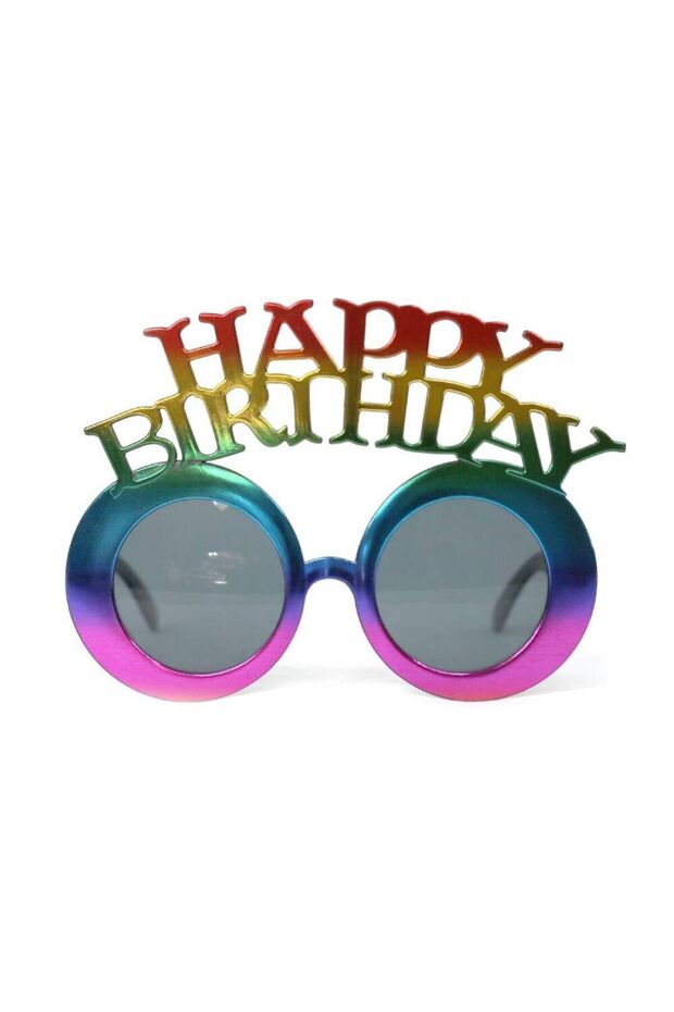 Party Glasses Happy Birthday Rainbow