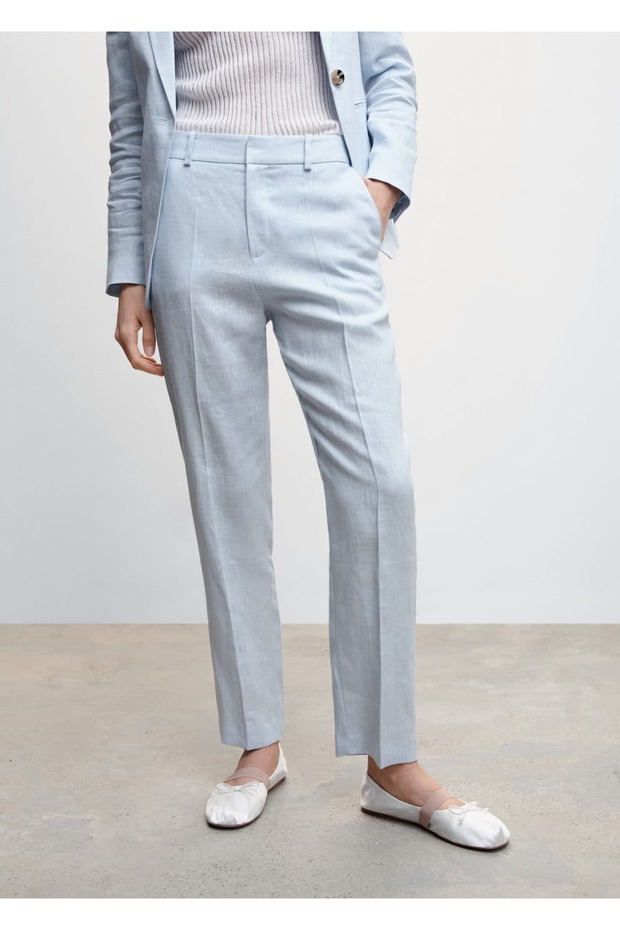 %100 Keten Pantolon - 1