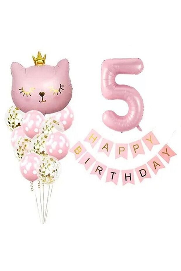 PINK CAT BALLOON SET