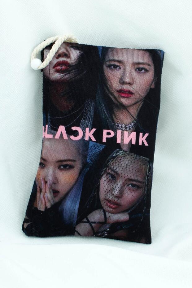 Black Pink Designed School Pen Holder or Makeup Bag