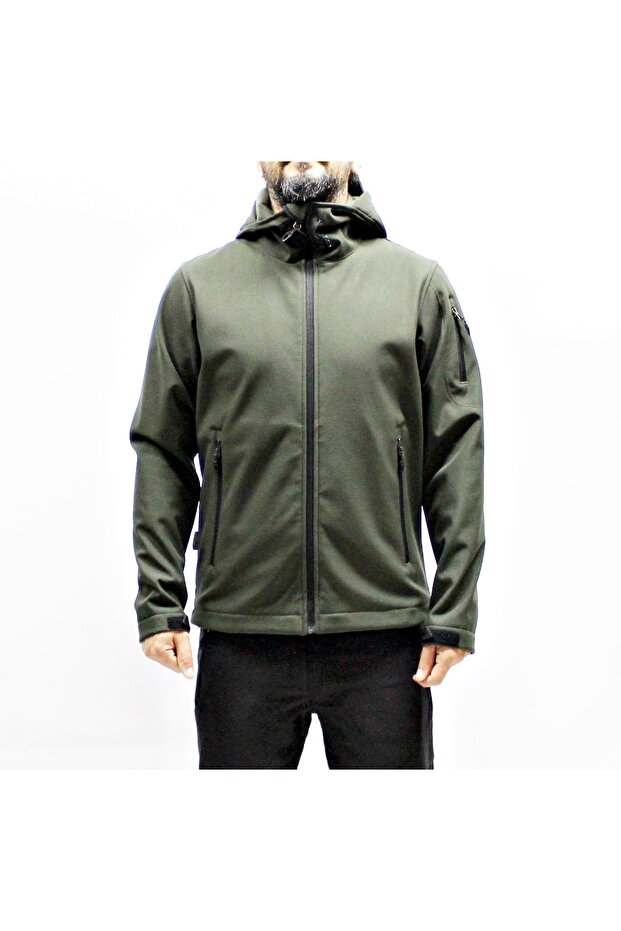 سترة معطف ناعم كاكي تريل مقاومة للرياح - 1
